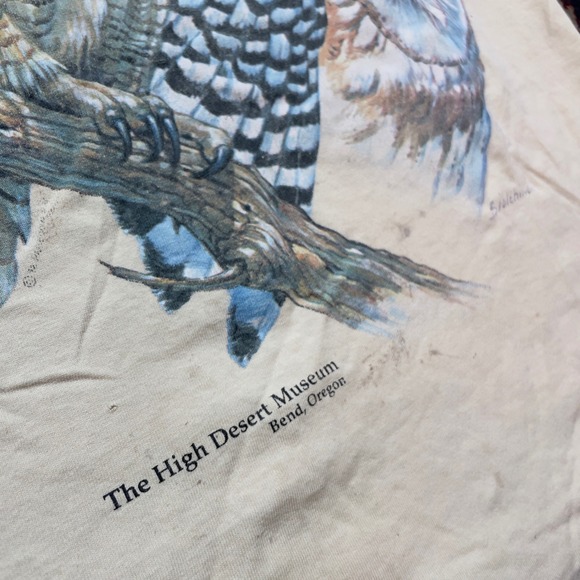 VTG 90s Turner Originals High Desert Museum Owl T-Shirt Large Single Stitch USA - Picture 3 of 7